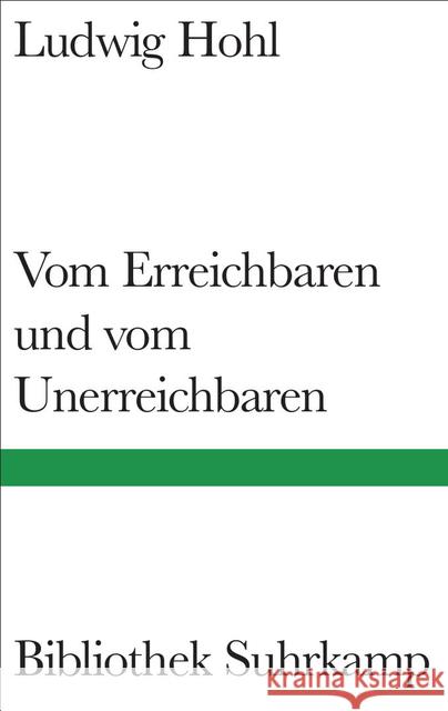 Vom Erreichbaren und vom Unerreichbaren Hohl, Ludwig 9783518224861 Suhrkamp