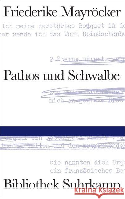 Pathos und Schwalbe Mayröcker, Friederike 9783518225042