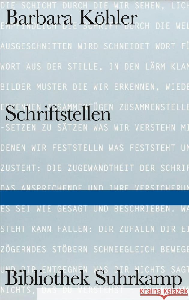 SCHRIFTSTELLEN Köhler, Barbara 9783518225547 Suhrkamp