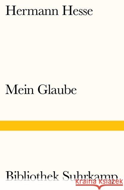 Mein Glaube Hesse, Hermann 9783518240359