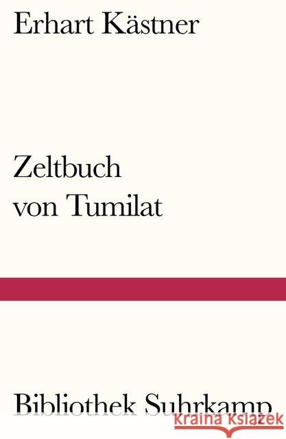 Zeltbuch von Tumilat Kästner, Erhart 9783518242179 Suhrkamp