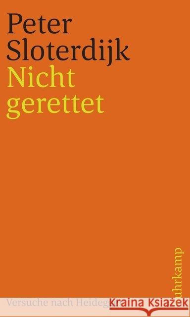 Nicht gerettet Sloterdijk, Peter 9783518242254