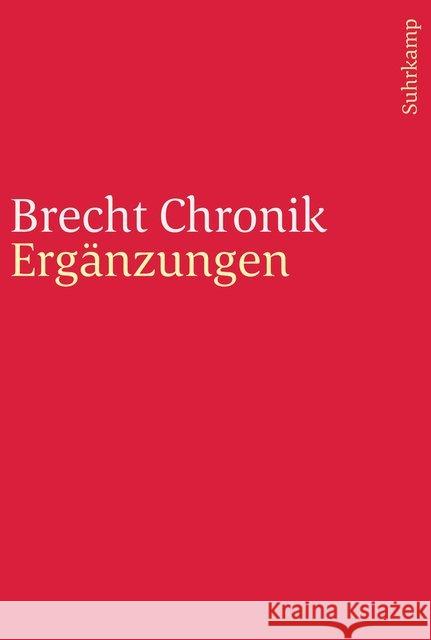 Brecht Chronik 1898-1956 Hecht, Werner 9783518242322