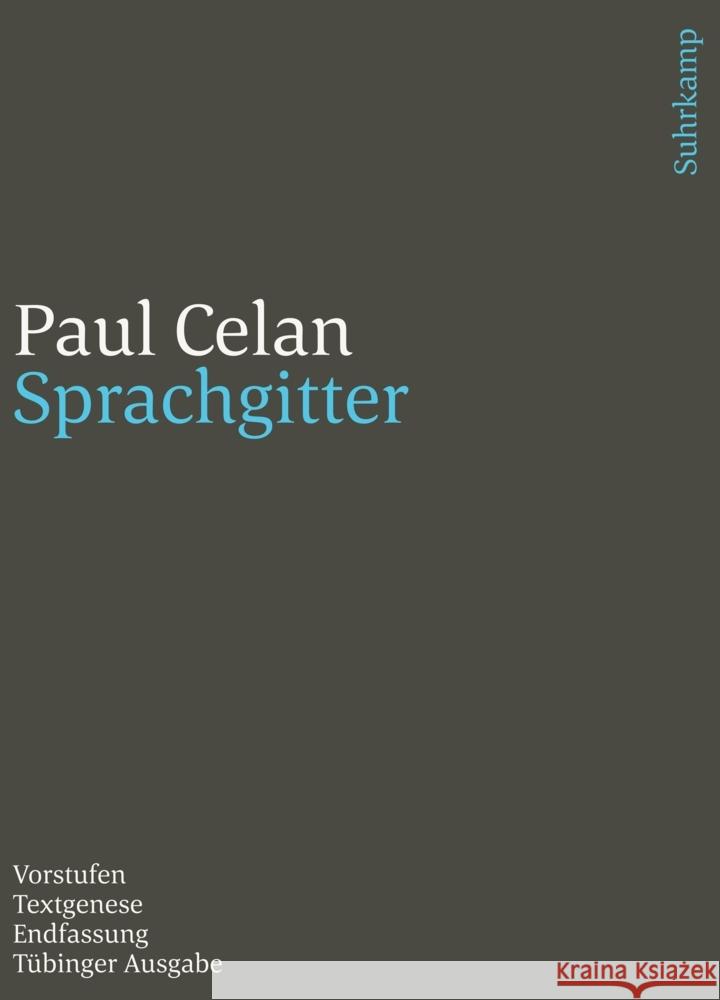 Werke. Tübinger Ausgabe Celan, Paul 9783518242599