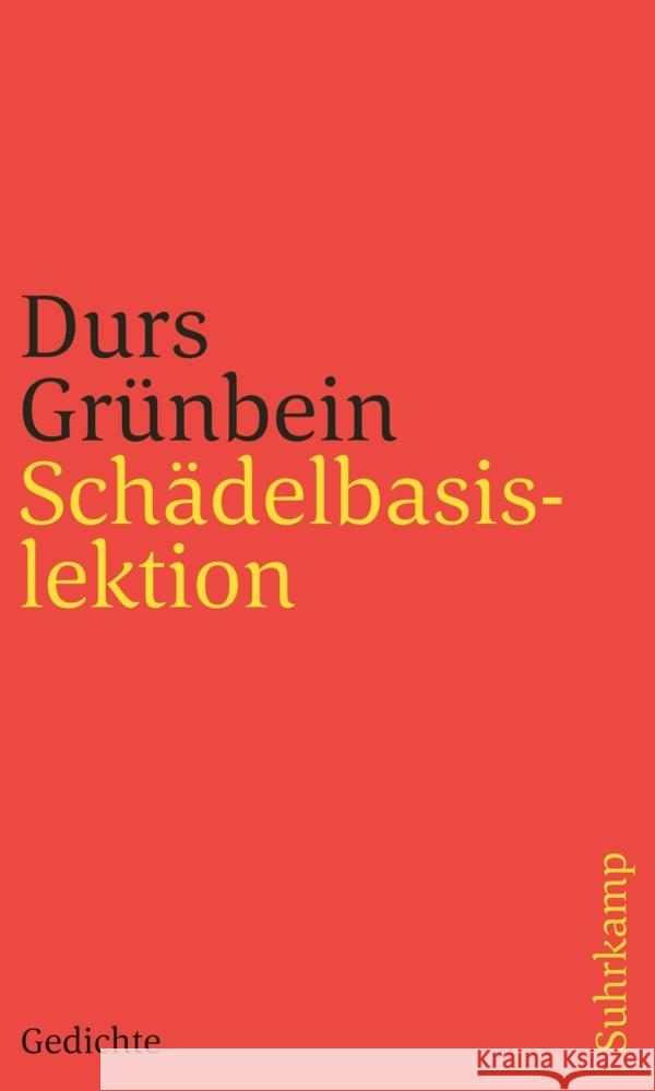 Schädelbasislektion Grünbein, Durs 9783518242698
