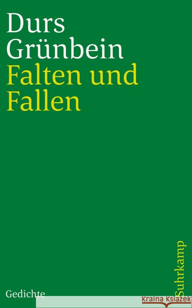 Falten und Fallen Grünbein, Durs 9783518242711 Suhrkamp