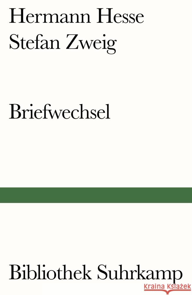 Briefwechsel Hesse, Hermann, Zweig, Stefan 9783518242926 Suhrkamp