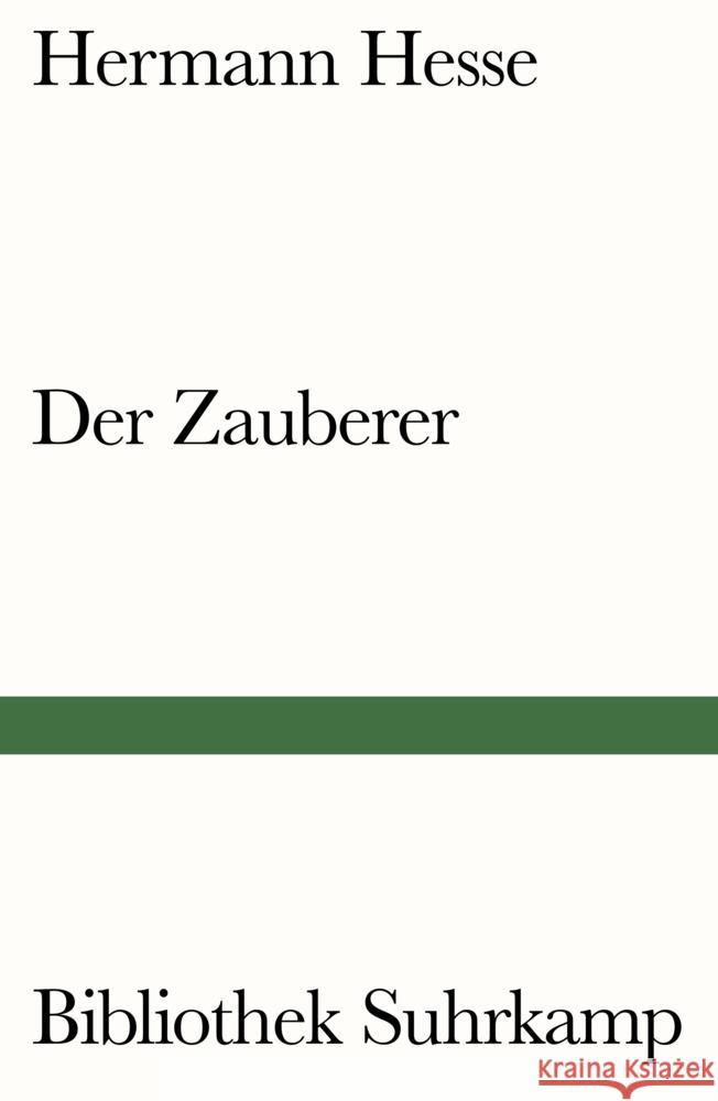 Der Zauberer Hesse, Hermann 9783518243084 Suhrkamp