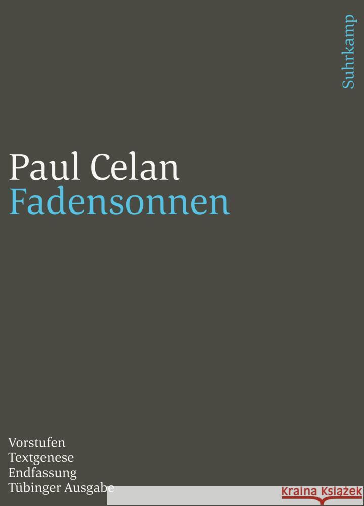 Werke. Tübinger Ausgabe Celan, Paul 9783518243145