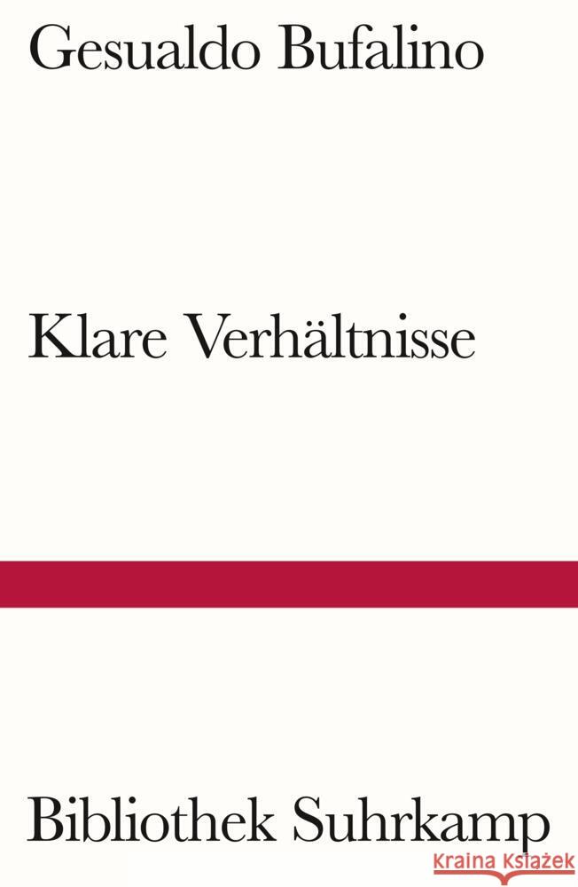 Klare Verhältnisse Bufalino, Gesualdo 9783518243633 Suhrkamp