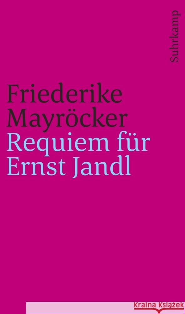 Requiem für Ernst Jandl Mayröcker, Friederike 9783518243923