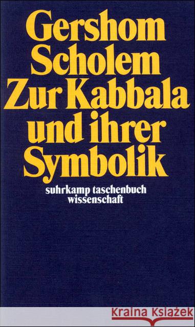 Zur Kabbala und ihrer Symbolik Scholem, Gershom   9783518276136 Suhrkamp