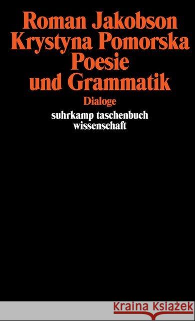 Poesie und Grammatik Jakobson, Roman, Pomorska, Krystyna 9783518279861 Suhrkamp