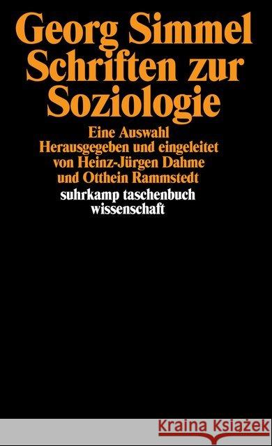 Schriften Zur Soziologie Georg Simmel 9783518280348 Suhrkamp Verlag