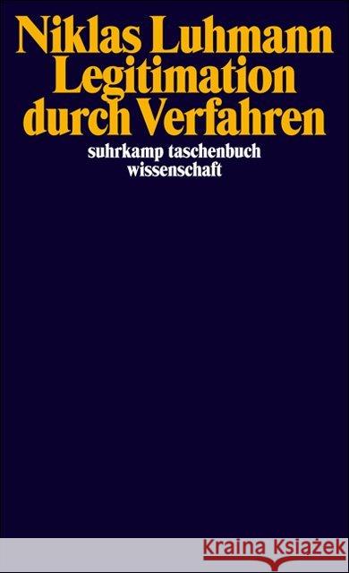 Legitimation durch Verfahren Luhmann, Niklas   9783518280430 Suhrkamp