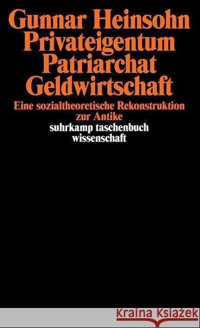 Privateigentum, Patriarchat, Geldwirtschaft Heinsohn, Gunnar 9783518280553