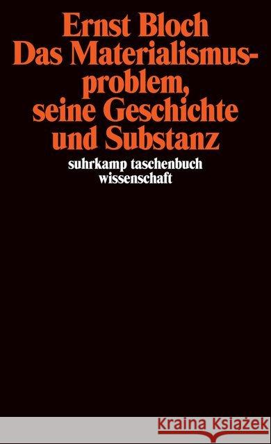 Das Materialismusproblem Ernst Bloch 9783518281567