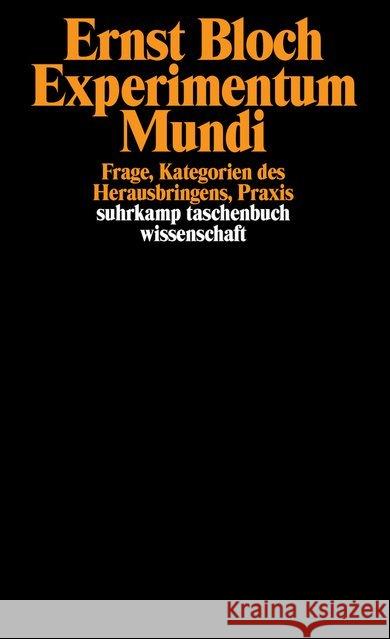 Experimentum mundi Bloch, Ernst 9783518281642