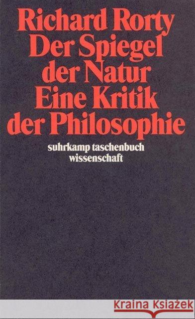 Der Spiegel der Natur, Eine Kritik der Philosophie Rorty, Richard   9783518282861 Suhrkamp