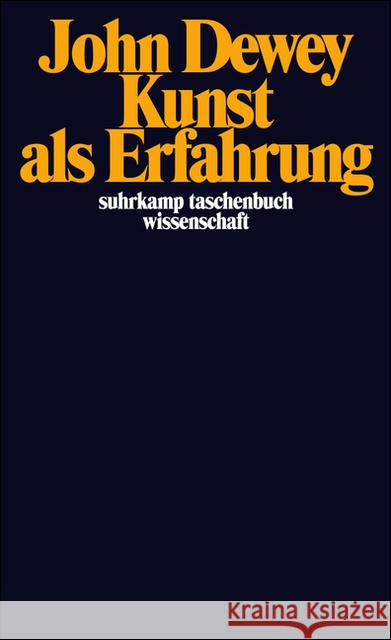 Kunst als Erfahrung Dewey, John   9783518283035 Suhrkamp