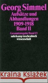 Aufsätze und Abhandlungen 1909-1918. Bd.2 : Hrsg. v. Klaus Latzel Simmel, Georg   9783518284131 Suhrkamp
