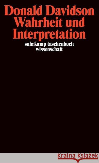 Wahrheit und Interpretation Davidson, Donald 9783518284964