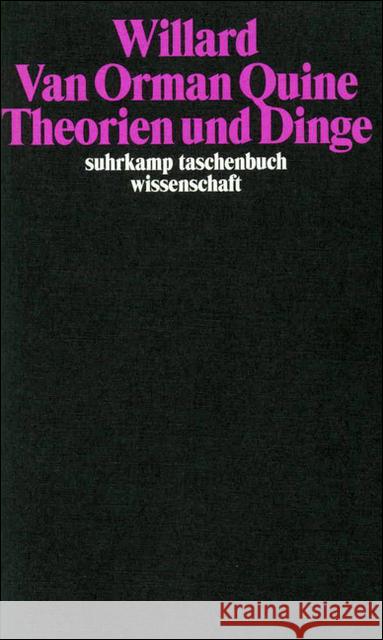 Theorien und Dinge Quine, Willard van Orman 9783518285602 Suhrkamp