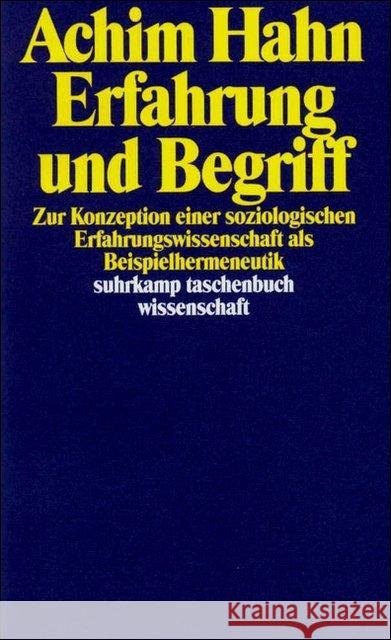 Erfahrung und Begriff : Zur Konzeption einer soziologischen Erfahrungswissenschaft als Beispielhermeneutik Hahn, Achim 9783518287613