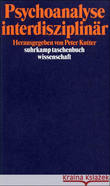 Psychoanalyse interdisziplinär  9783518288849 Suhrkamp