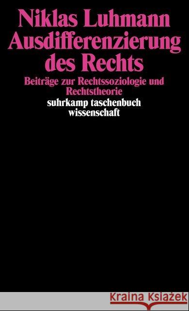 Ausdifferenzierung des Rechts Luhmann, Niklas 9783518290187 Suhrkamp