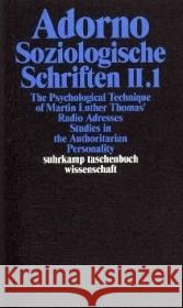 Soziologische Schriften, 2 Tle.. Tl.2 : Z. Zl in engl. Sprache Adorno, Theodor W. Adorno, Theodor W. Tiedemann, Rolf 9783518293096