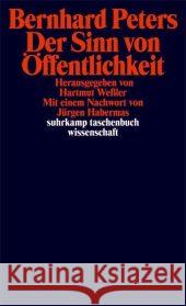 Der Sinn von Öffentlichkeit : Vorw. v. Jürgen Habermas Peters, Bernhard   9783518294369 Suhrkamp