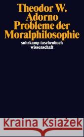 Probleme der Moralphilosophie Adorno, Theodor W. Schröder, Thomas  9783518295830 Suhrkamp