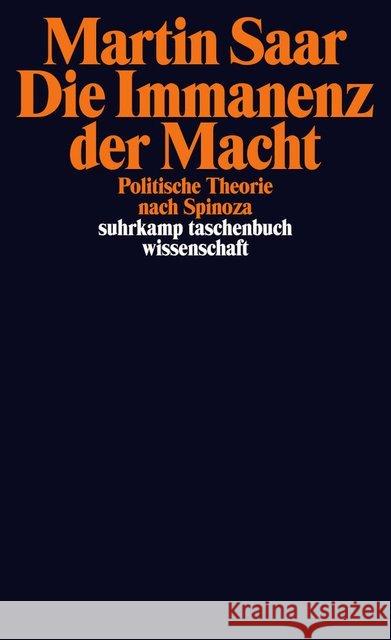 Die Immanenz der Macht : Politische Theorie nach Spinoza Saar, Martin 9783518296547