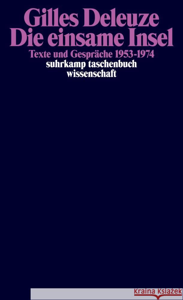 Die einsame Insel Deleuze, Gilles 9783518300602