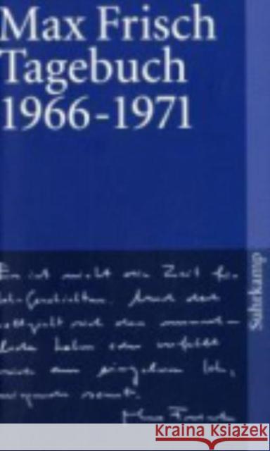 Tagebuch 1966 - 1971 Max Frisch 9783518367568 Suhrkamp Verlag