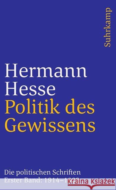 Politik des Gewissens. Zwei Bände Hesse, Hermann 9783518371565