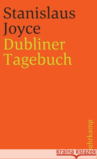 Das Dubliner Tagebuch des Stanislaus Joyce Joyce, Stanislaus 9783518375464