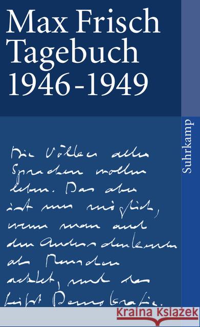 Tagebuch 1946-1949 Frisch, Max   9783518376485 Suhrkamp