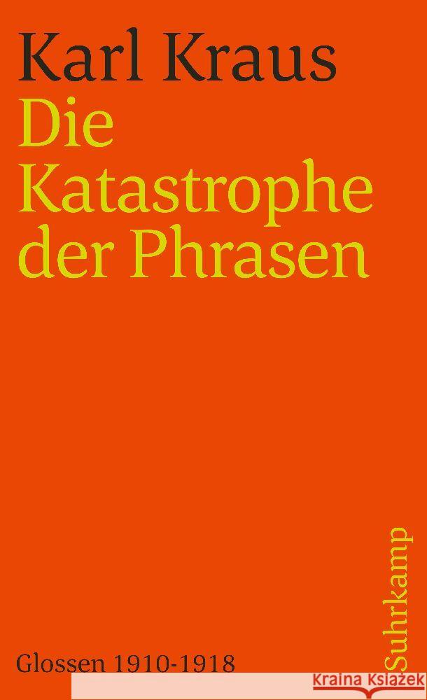 Schriften in den suhrkamp taschenbüchern. Zweite Abteilung. Acht Bände Kraus, Karl 9783518378298