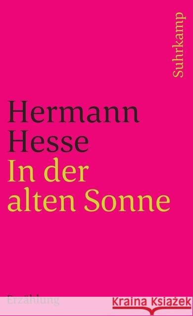 In der alten Sonne Hesse, Hermann 9783518378786 Suhrkamp