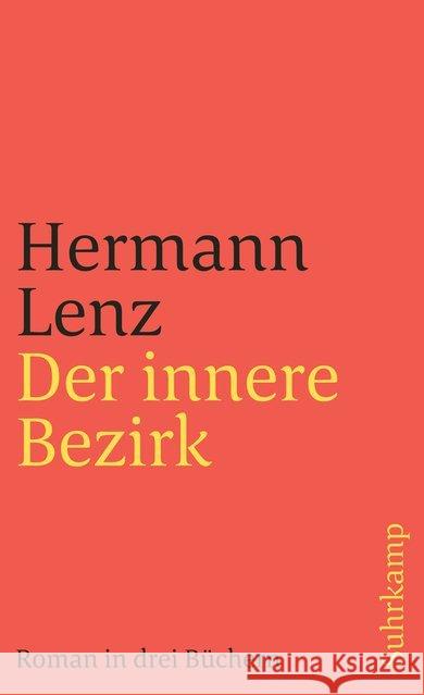 Der innere Bezirk Lenz, Hermann 9783518386590 Suhrkamp