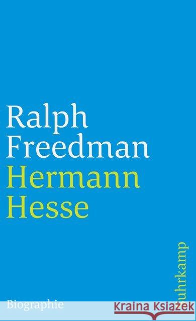 Hermann Hesse Freedman, Ralph 9783518395882