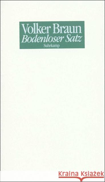 Bodenloser Satz Braun, Volker 9783518402269