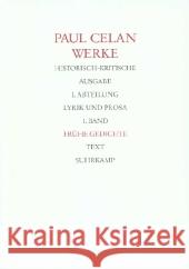 Frühe Gedichte, 2 Tle. : Text; Apparat. Celan, Paul Allemann, Beda Bücher, Rolf 9783518414859