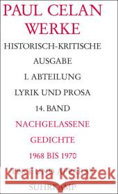 Nachgelassene Gedichte 1968-1970 Celan, Paul Allemann, Beda Bücher, Rolf 9783518420379 Suhrkamp