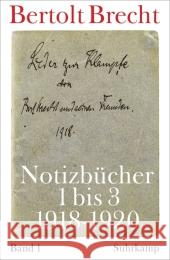 Notizbücher 1 bis 3 (1918-1920) Brecht, Bertolt 9783518422991 Suhrkamp