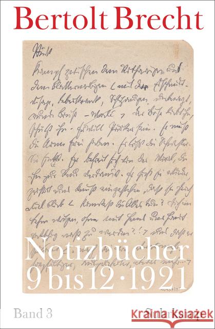 Notizbücher 1921 Brecht, Bertolt 9783518425961 Suhrkamp