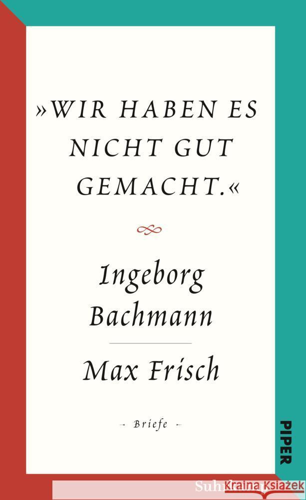 Salzburger Bachmann Edition Bachmann, Ingeborg, Frisch, Max 9783518426180 Suhrkamp