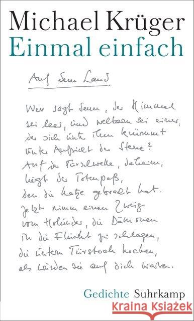 Einmal einfach : Gedichte Krüger, Michael 9783518427989 Suhrkamp